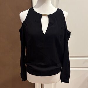 bebe Elegant Black Keyhole Blouse